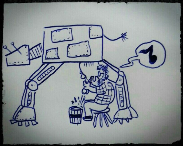 George Lucas muñendo AT-AT